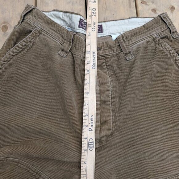 Abercrombie & Fitch Men's Brown Double Knee Corduroy Baggy Pants Size 34R - Picture 9 of 13